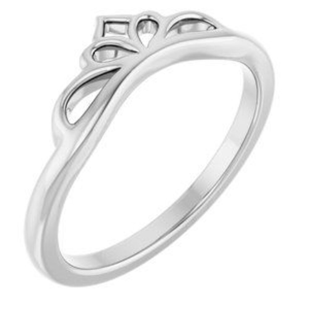 Sterling Silver Stackable Crown Ring - image 1